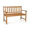 2-Person Patio Acacia Wood Bench with Backrest and Armrests Ideal for Outdoor Seating